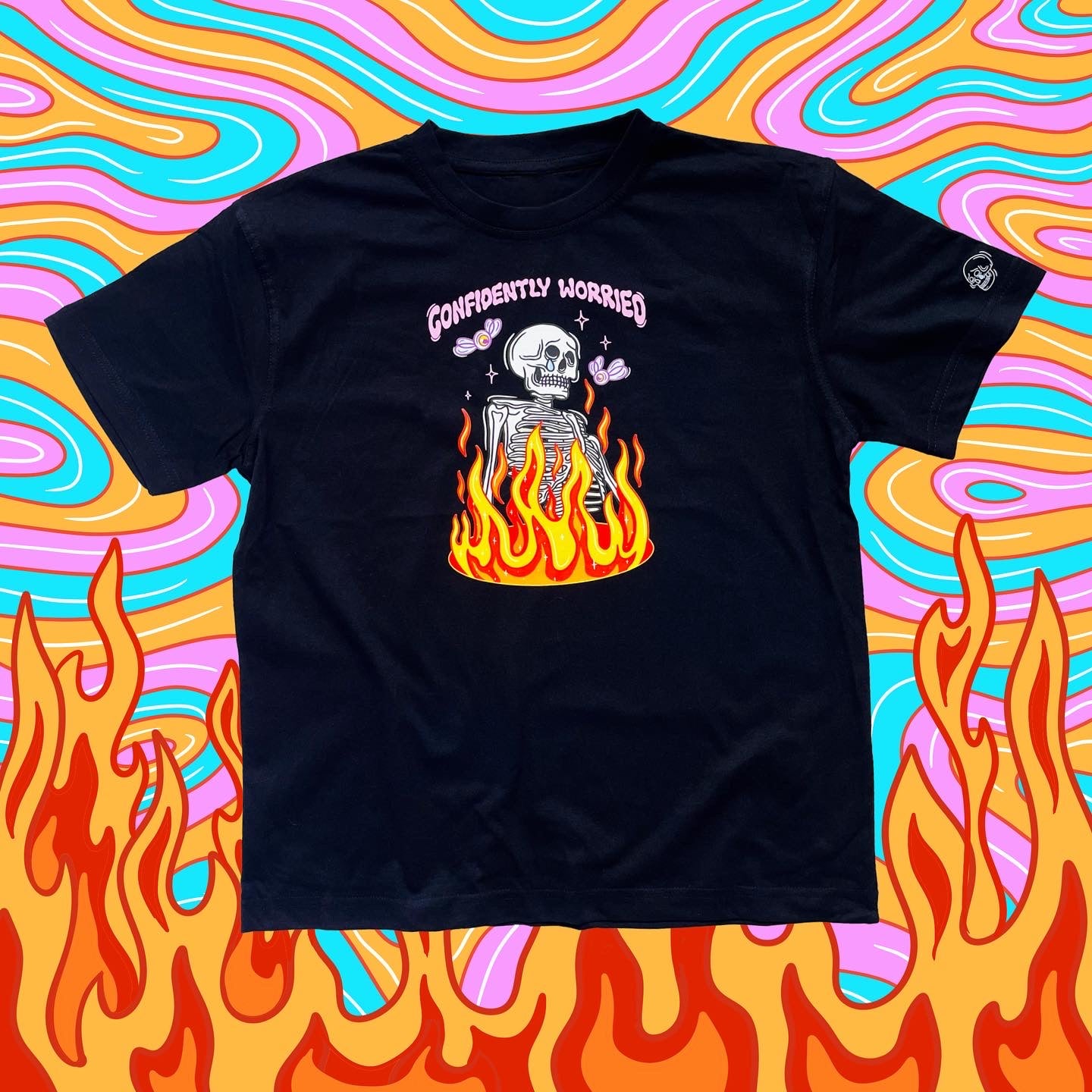 Confidently Worried Short Sleeve Black Tshirt