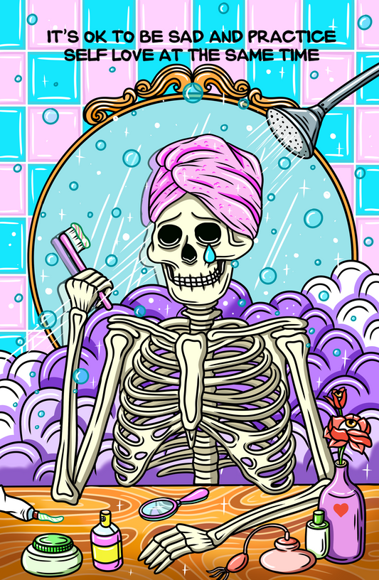 It's Ok To Be Sad And Practice Self Love Art Print Wall Poster