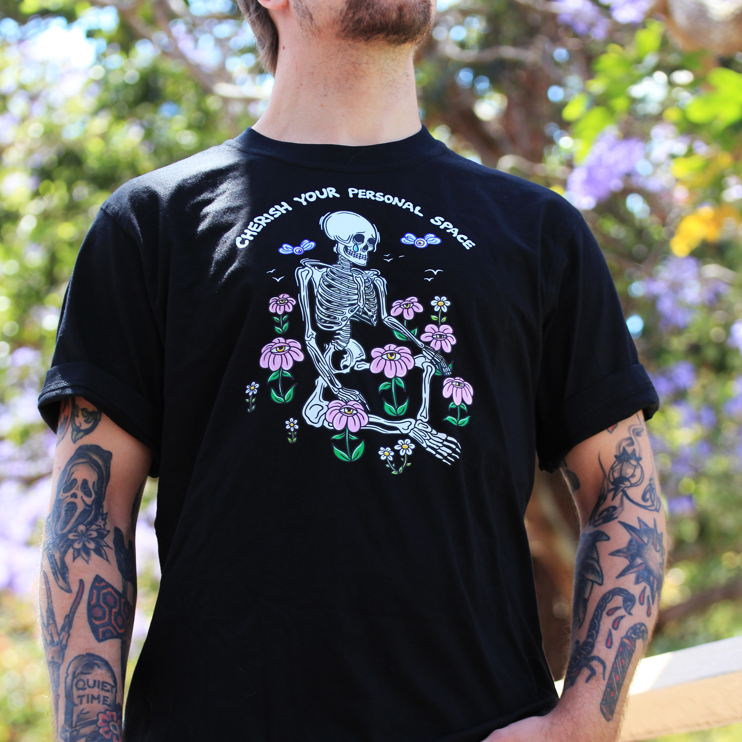 Cherish Your Personal Space Short Sleeve Black Tshirt