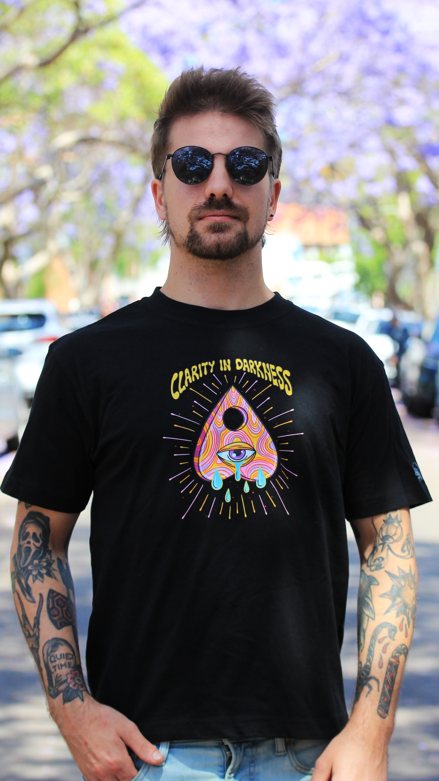 Clarity In Darkness Short Sleeve Black Tshirt
