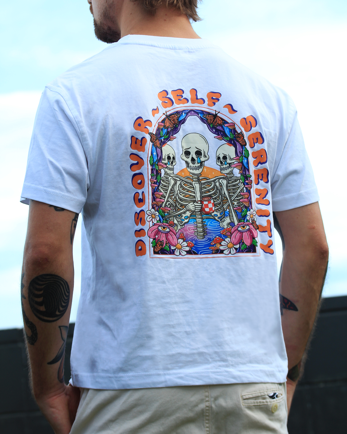 Discover Self Serenity Short Sleeve White Tshirt