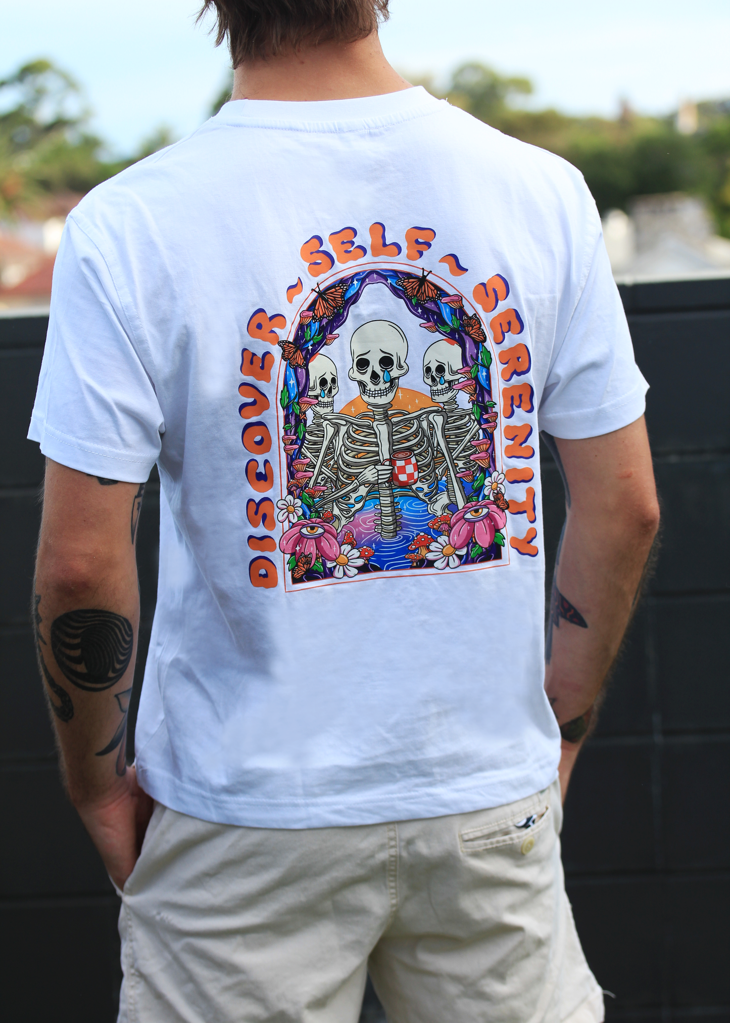 Discover Self Serenity Short Sleeve White Tshirt