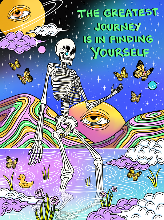 Greatest Journey Skeleton Art Print Wall Poster