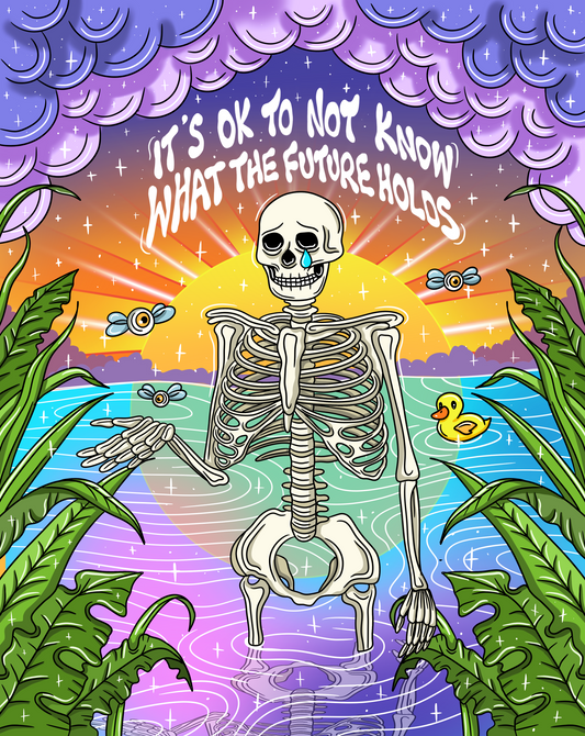 What The future Holds Skeleton Art Print Wall Poster