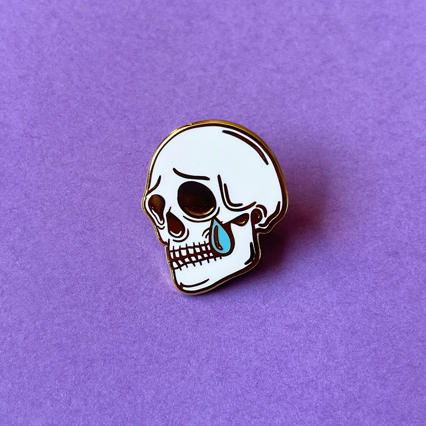 Sad Skelly Enamel Pin