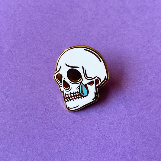 Sad Skelly Enamel Pin