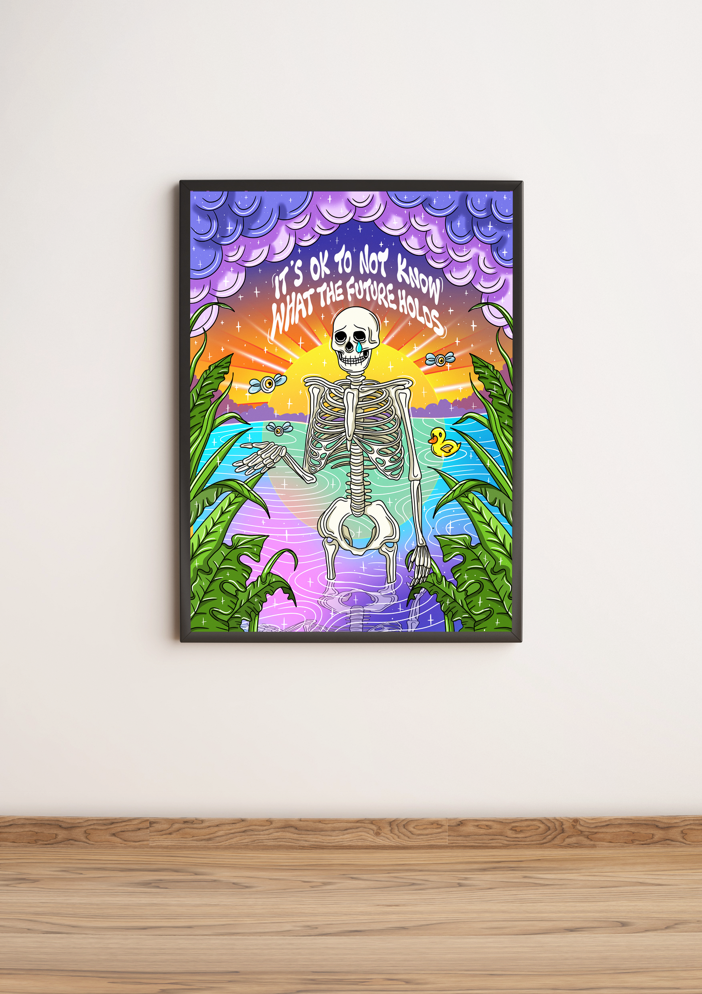 What The future Holds Skeleton Art Print Wall Poster