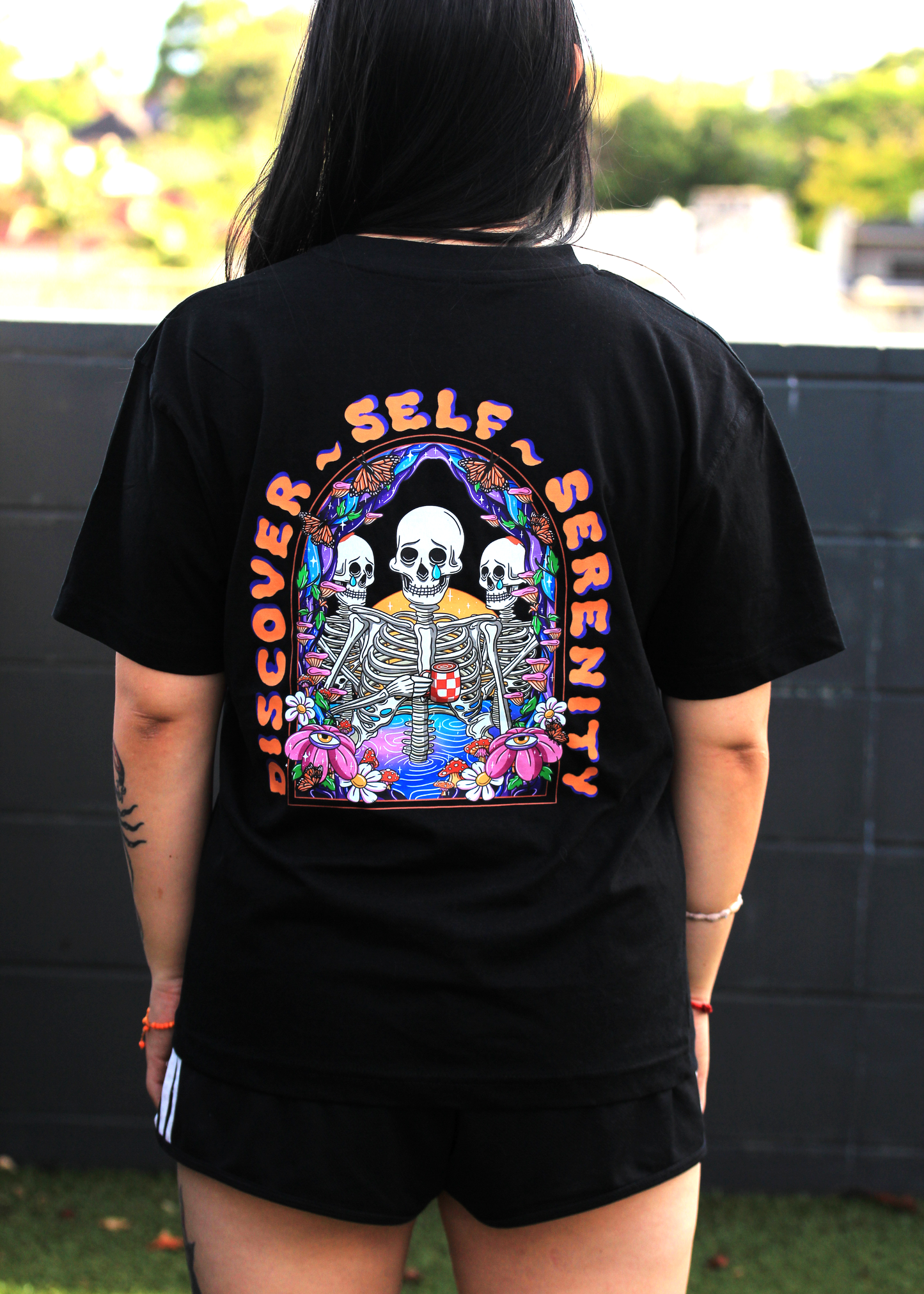 Discover Self Serenity Short Sleeve Black Tshirt
